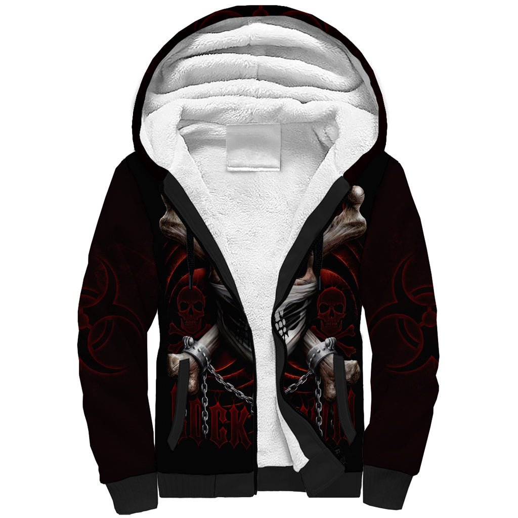 Skull Sherpa Hoodie Blood Skull Survivor - Wonder Print Shop