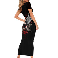 Skull Short Sleeve Bodycon Dress Blood Skull Survivor - Wonder Print Shop
