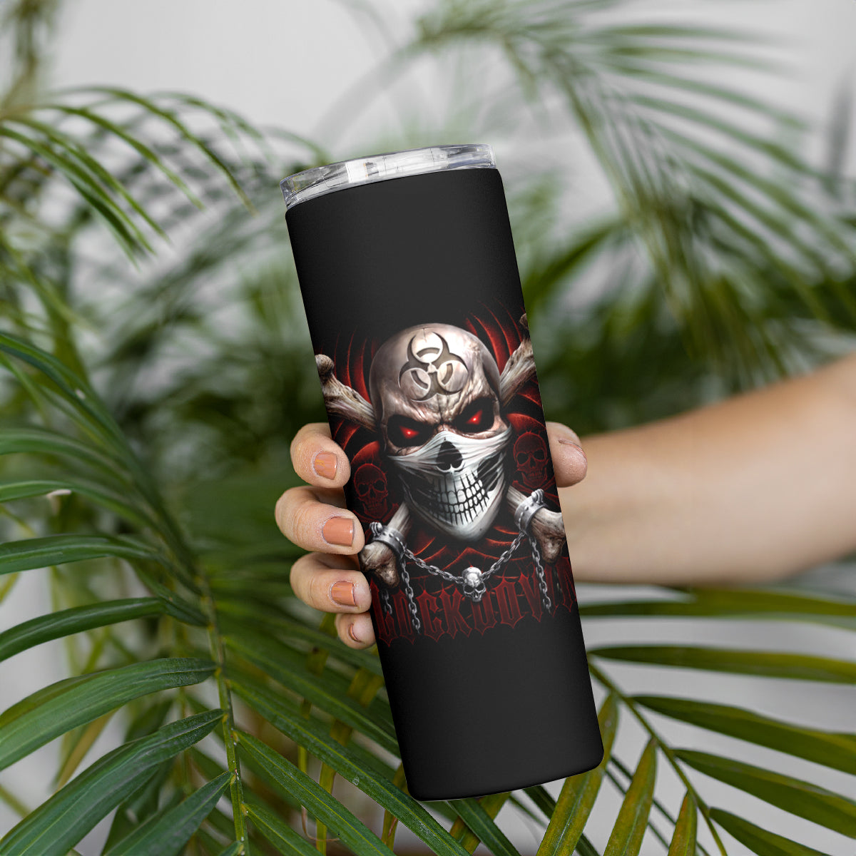 Skull Skinny Tumbler Blood Skull Survivor - Wonder Print Shop