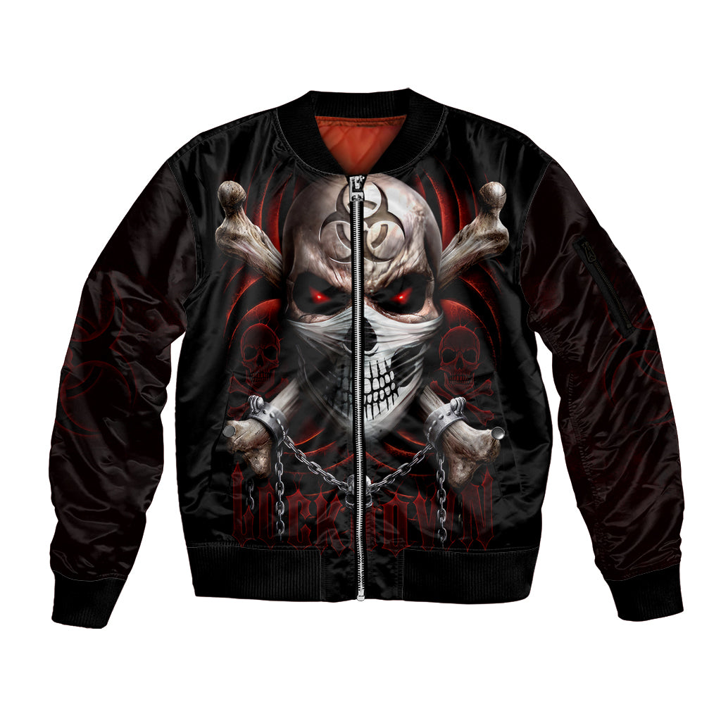 Skull Sleeve Zip Bomber Jacket Blood Skull Survivor - Wonder Print Shop