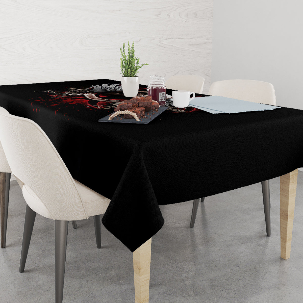 Skull Tablecloth Blood Skull Survivor - Wonder Print Shop