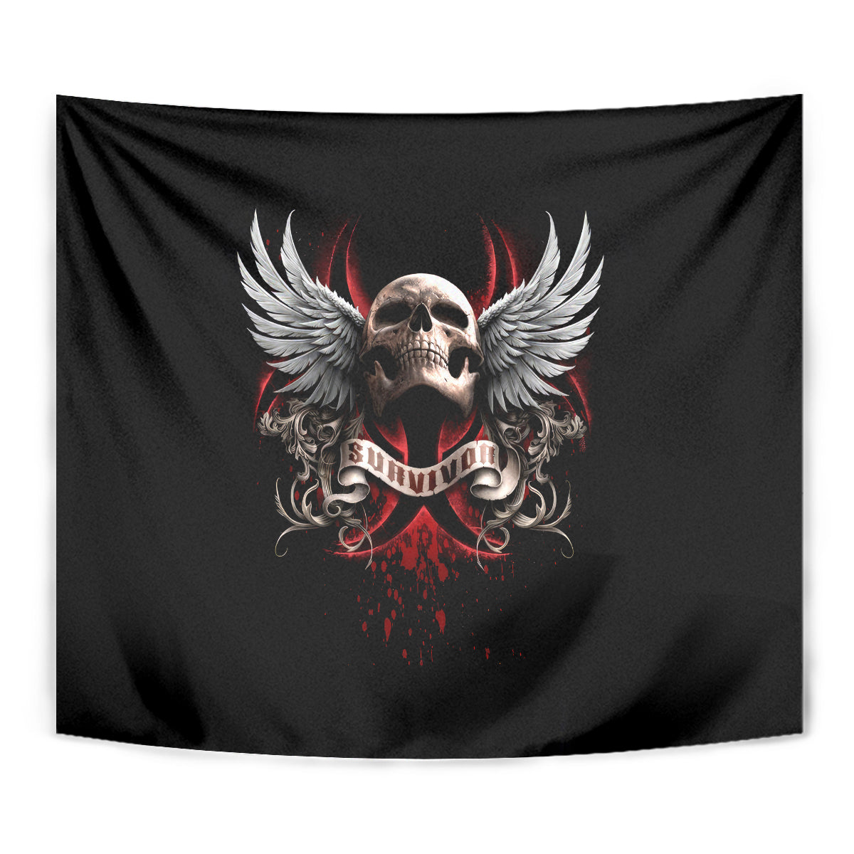 Skull Tapestry Blood Skull Survivor - Wonder Print Shop