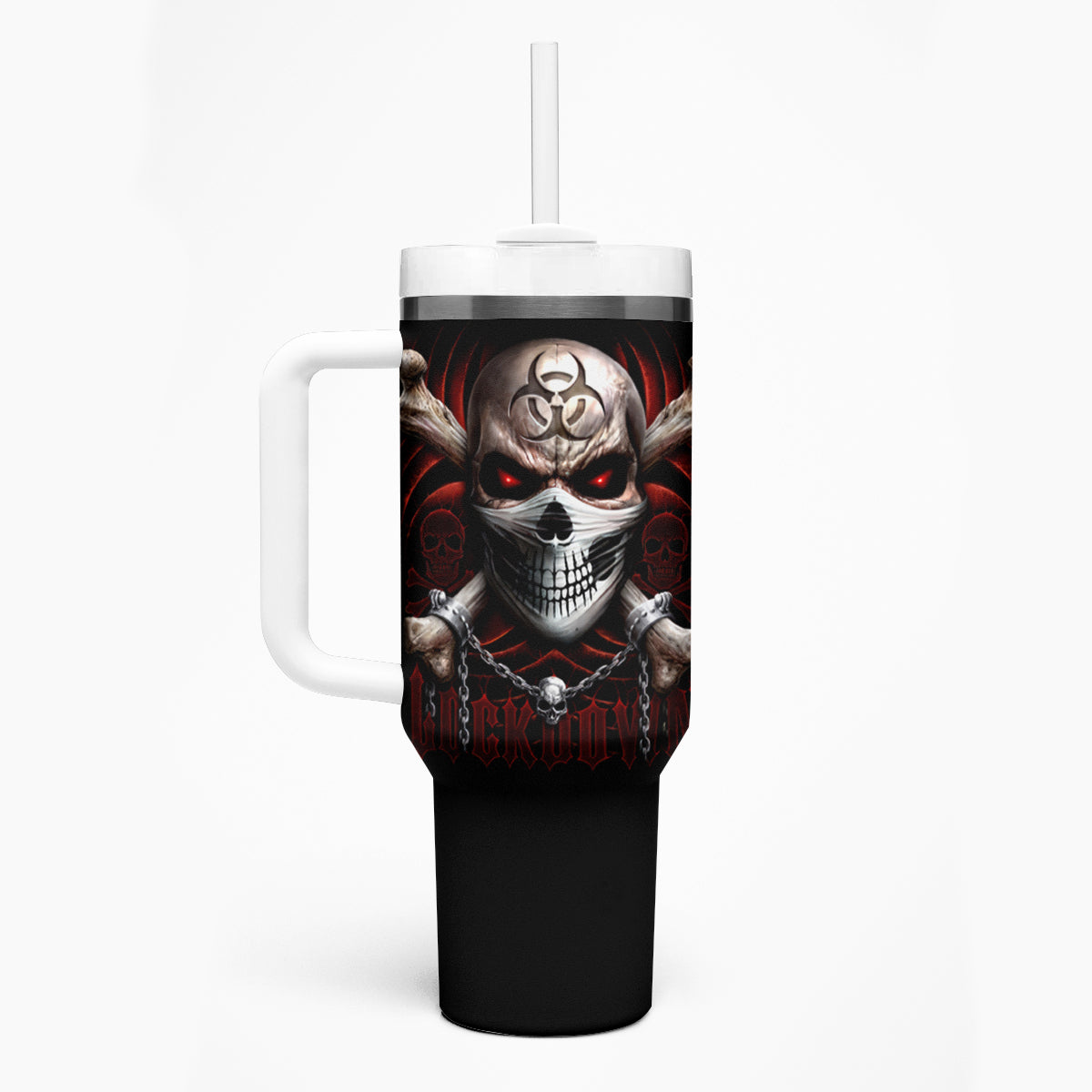 Skull Tumbler With Handle Blood Skull Survivor - Wonder Print Shop