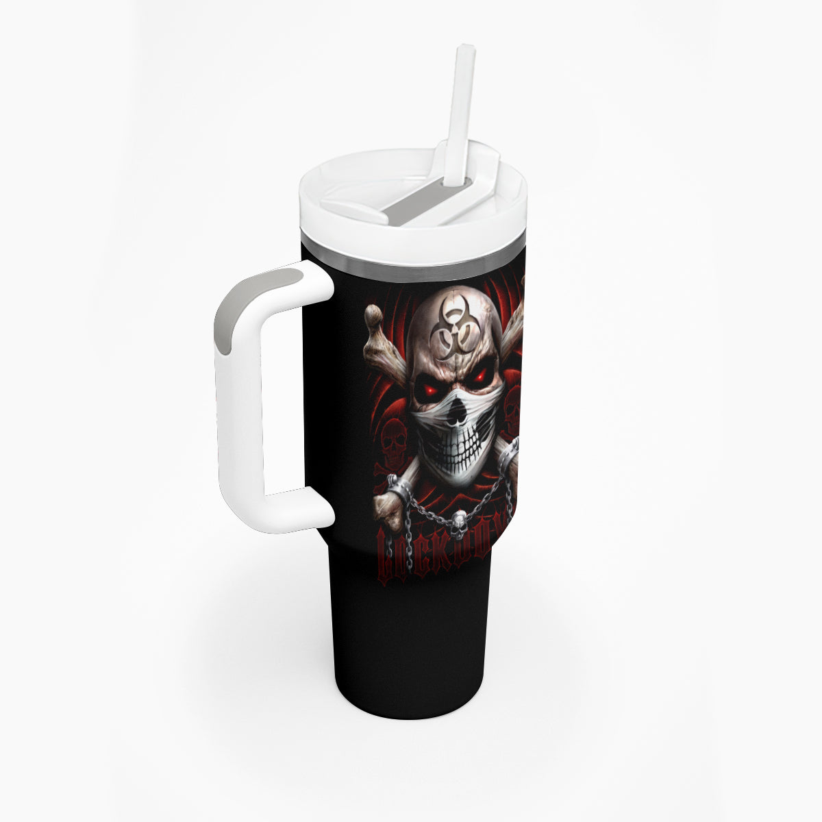 Skull Tumbler With Handle Blood Skull Survivor - Wonder Print Shop