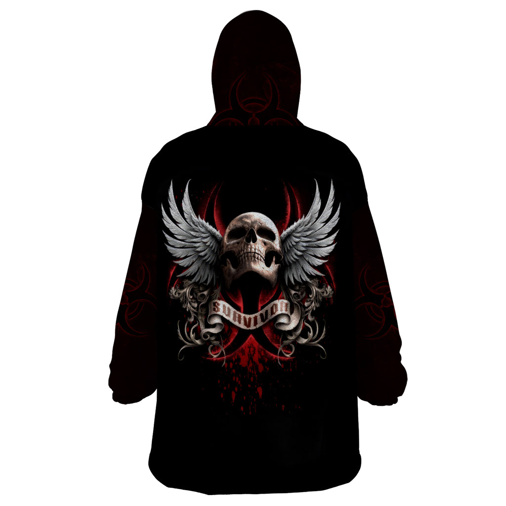 Skull Wearable Blanket Hoodie Blood Skull Survivor - Wonder Print Shop
