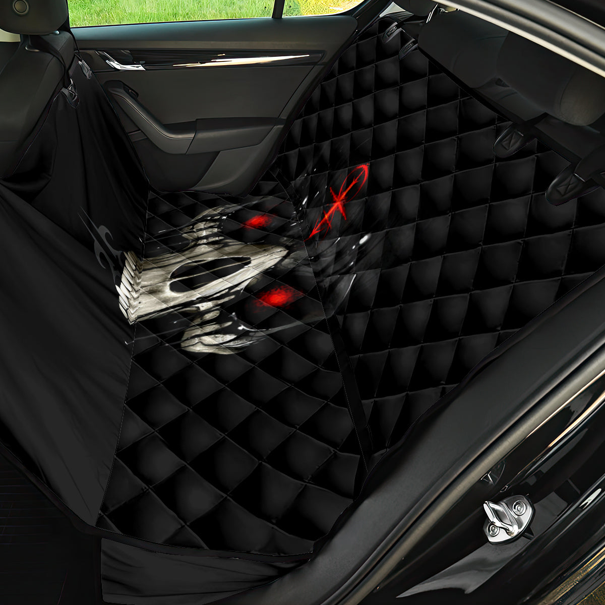 Skull Back Car Seat Cover Black Reaper - Wonder Print Shop