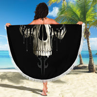 Skull Beach Blanket Black Reaper - Wonder Print Shop