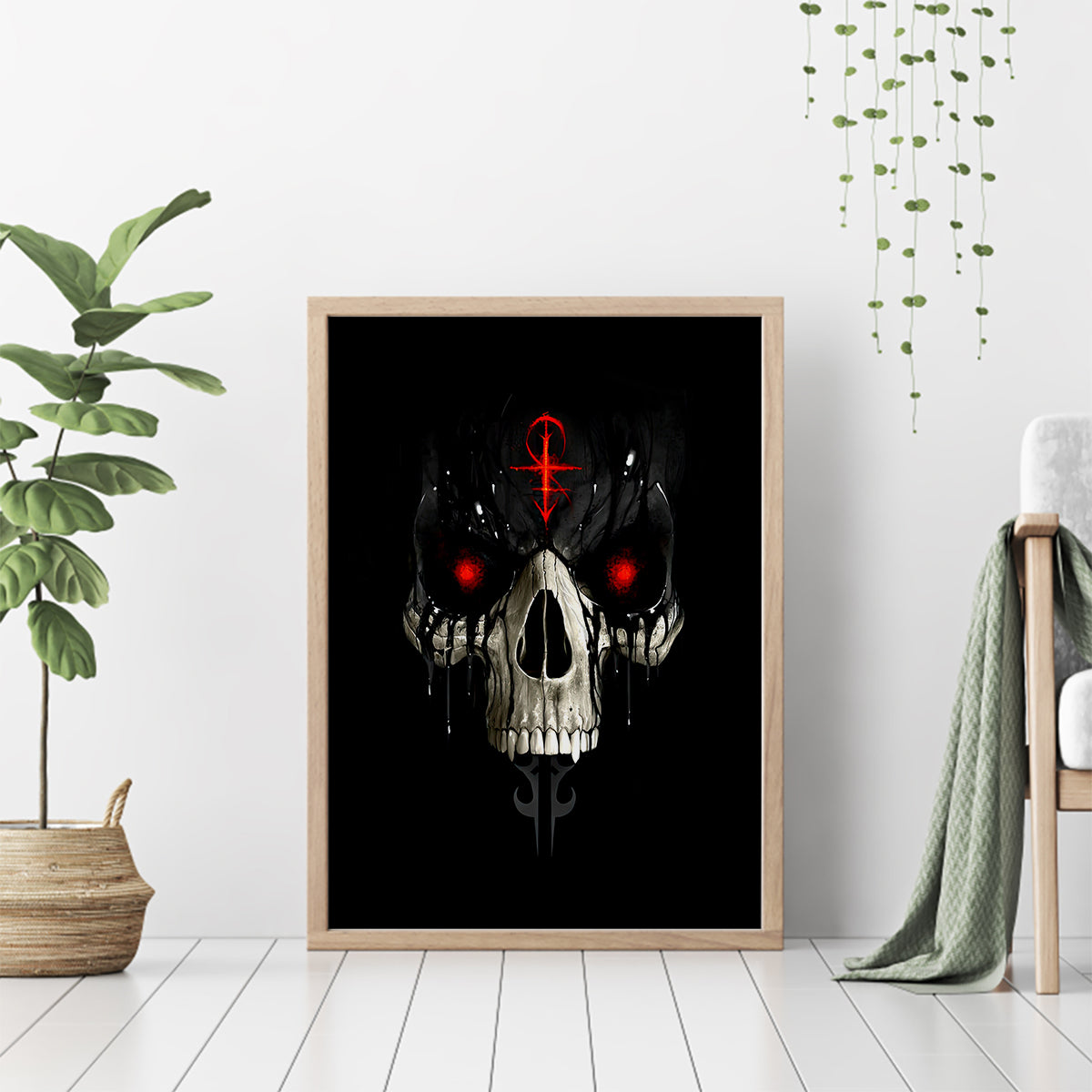 Skull Canvas Wall Art Black Reaper - Wonder Print Shop