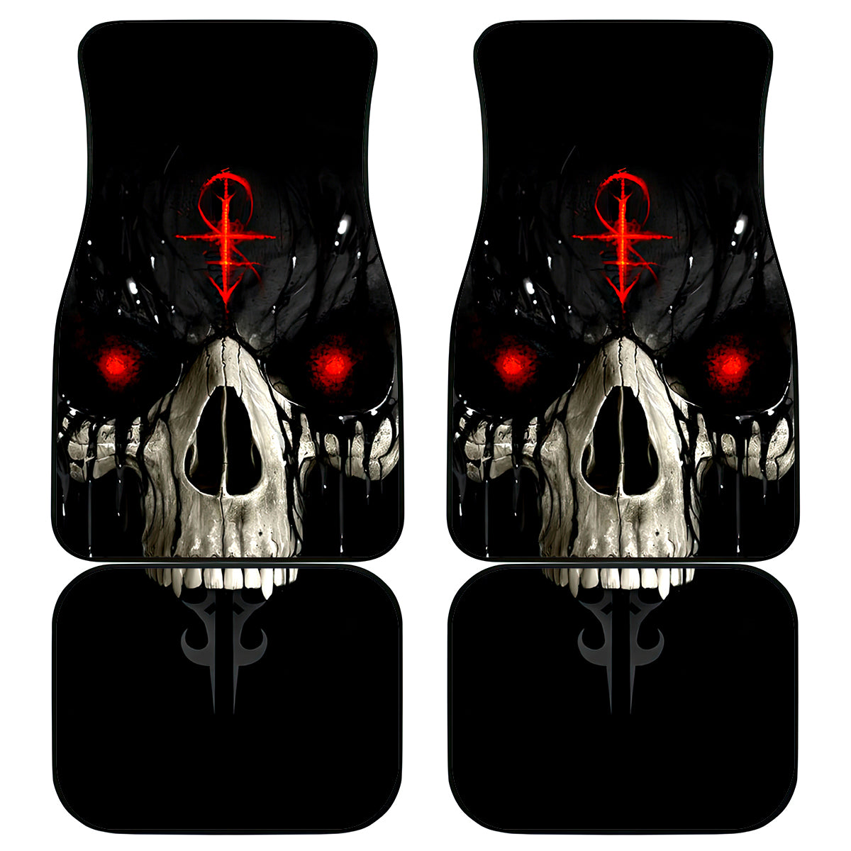 Skull Car Mats Black Reaper - Wonder Print Shop
