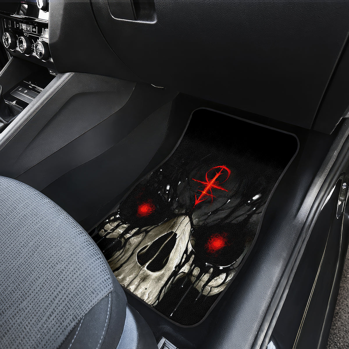Skull Car Mats Black Reaper - Wonder Print Shop