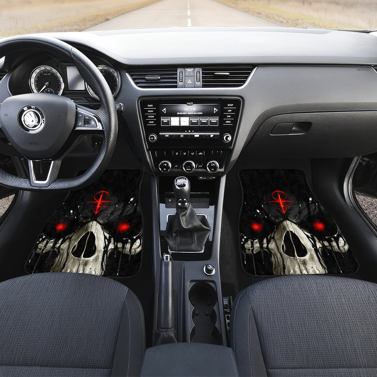 Skull Car Mats Black Reaper - Wonder Print Shop