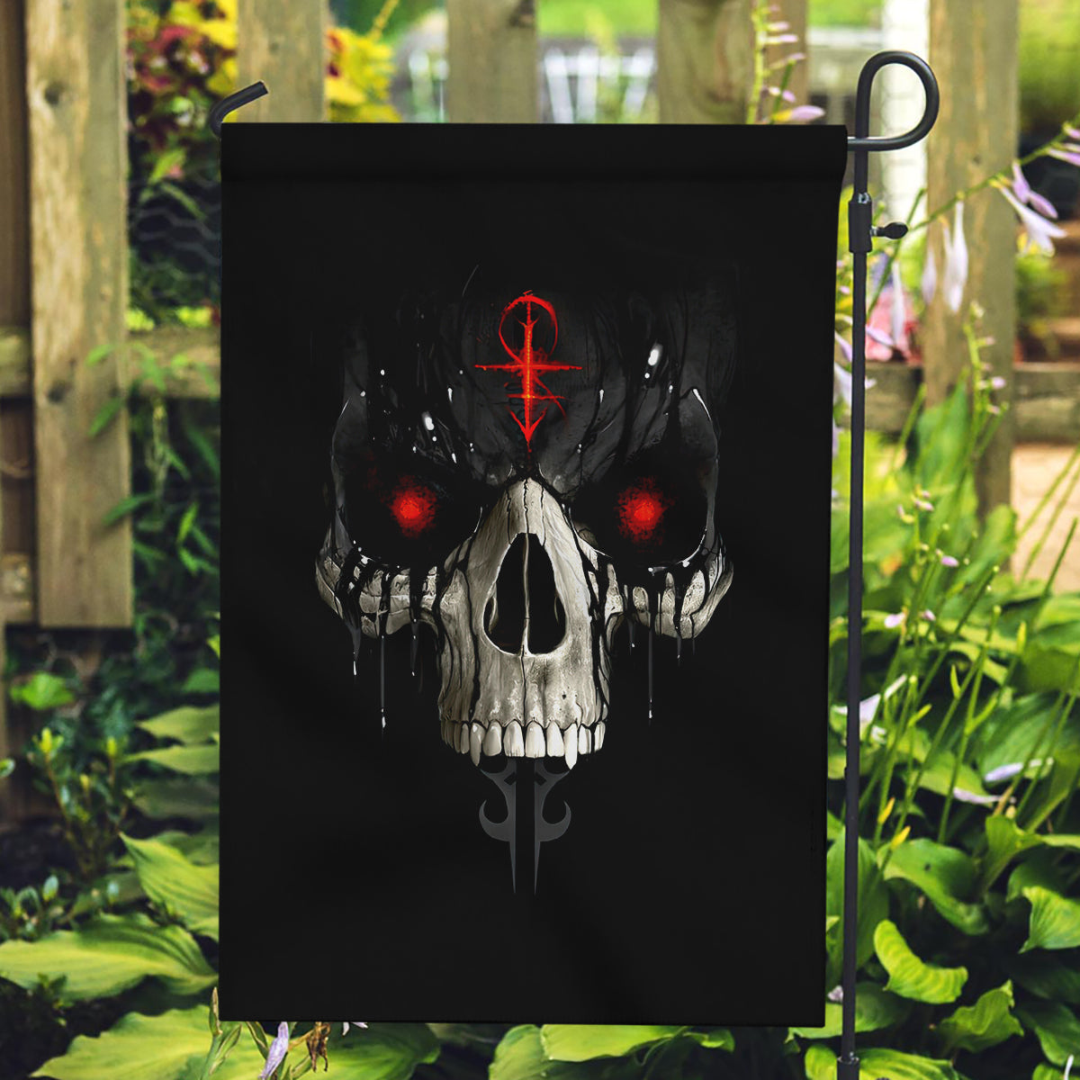 Skull Garden Flag Black Reaper - Wonder Print Shop