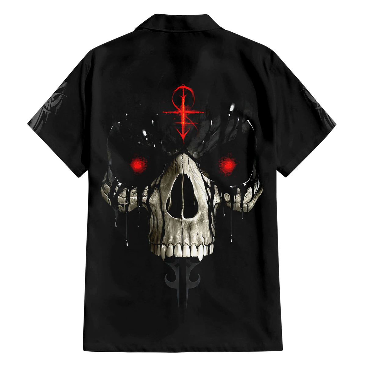 Skull Hawaiian Shirt Black Reaper - Wonder Print Shop