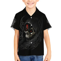 Skull Hawaiian Shirt Black Reaper - Wonder Print Shop