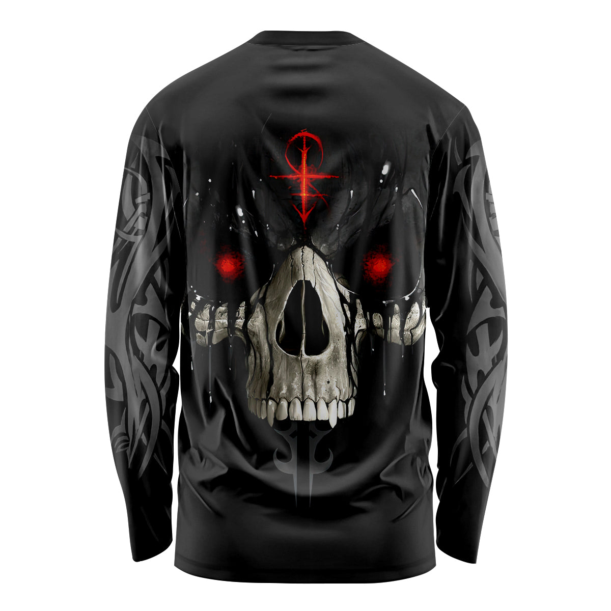 Skull Long Sleeve Shirt Black Reaper - Wonder Print Shop
