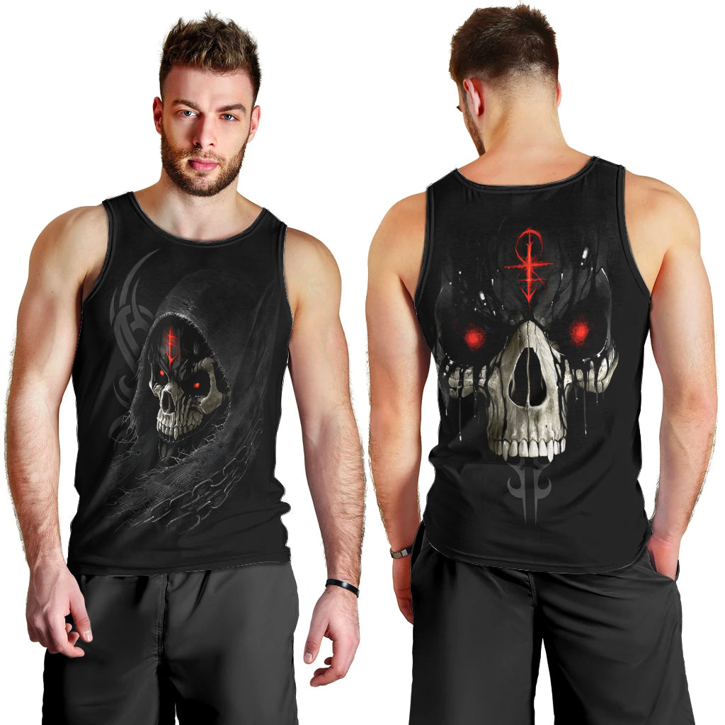 Skull Men Tank Top Black Reaper DT01