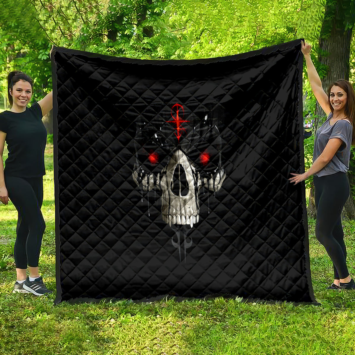 Skull Quilt Black Reaper - Wonder Print Shop