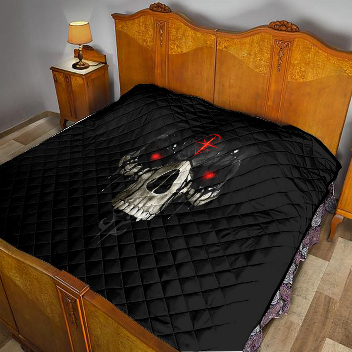 Skull Quilt Black Reaper - Wonder Print Shop