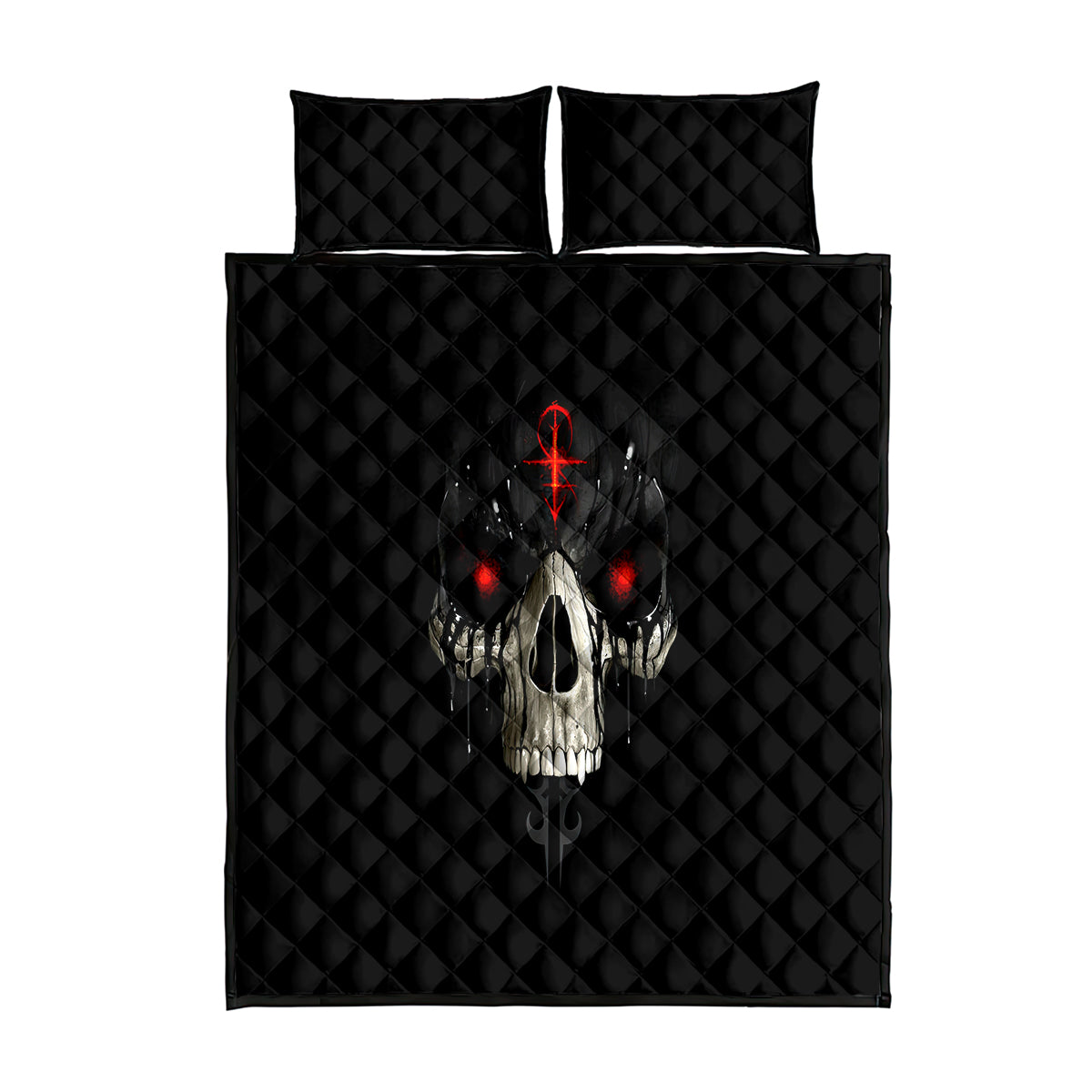 Skull Quilt Bed Set Black Reaper - Wonder Print Shop