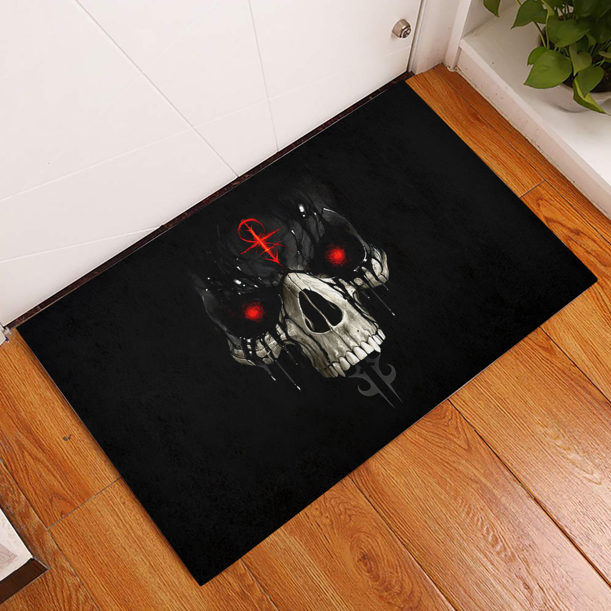 Skull Rubber Doormat Black Reaper - Wonder Print Shop