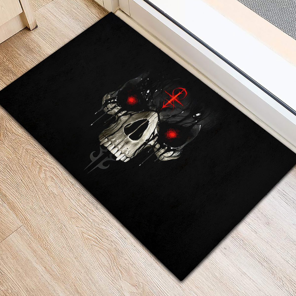 Skull Rubber Doormat Black Reaper - Wonder Print Shop