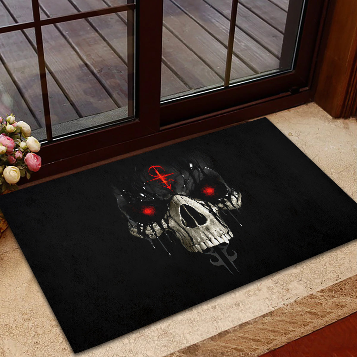 Skull Rubber Doormat Black Reaper - Wonder Print Shop