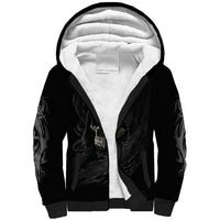 Skull Sherpa Hoodie Black Reaper - Wonder Print Shop