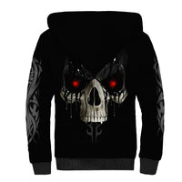 Skull Sherpa Hoodie Black Reaper - Wonder Print Shop