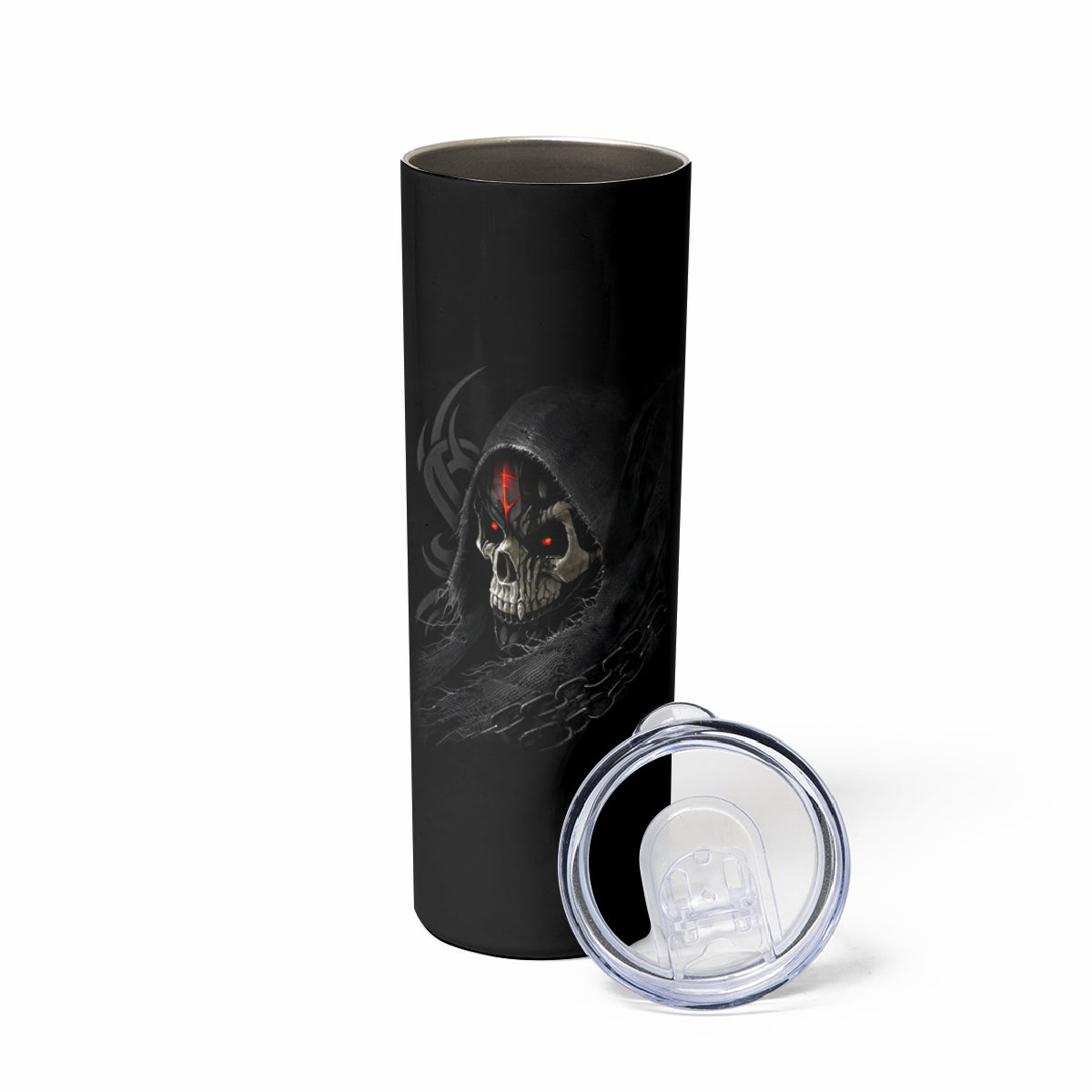 Skull Skinny Tumbler Black Reaper - Wonder Print Shop