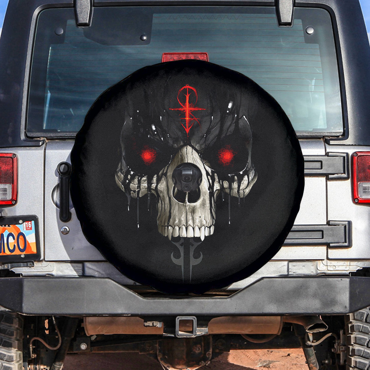 Skull Spare Tire Cover Black Reaper - Wonder Print Shop
