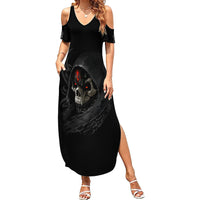 Skull Summer Maxi Dress Black Reaper - Wonder Print Shop