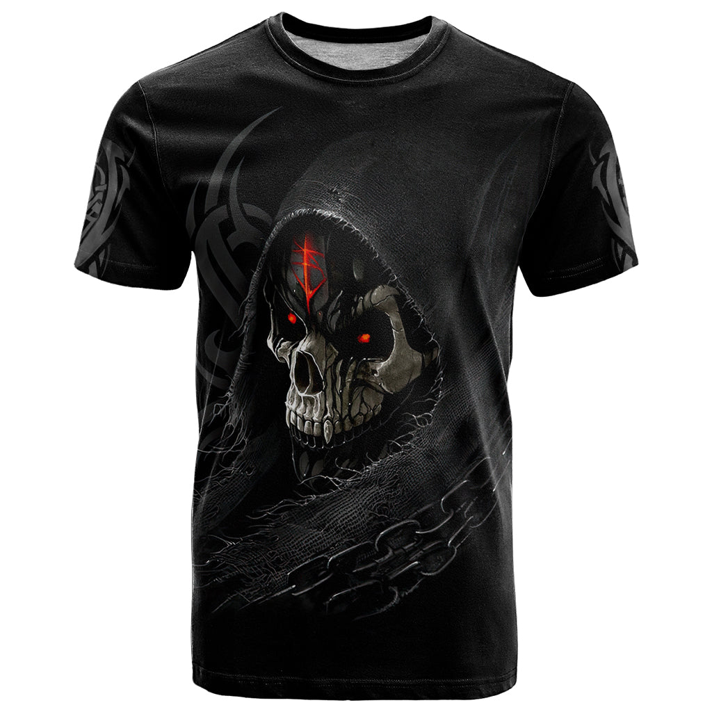 Skull T Shirt Black Reaper - Wonder Print Shop