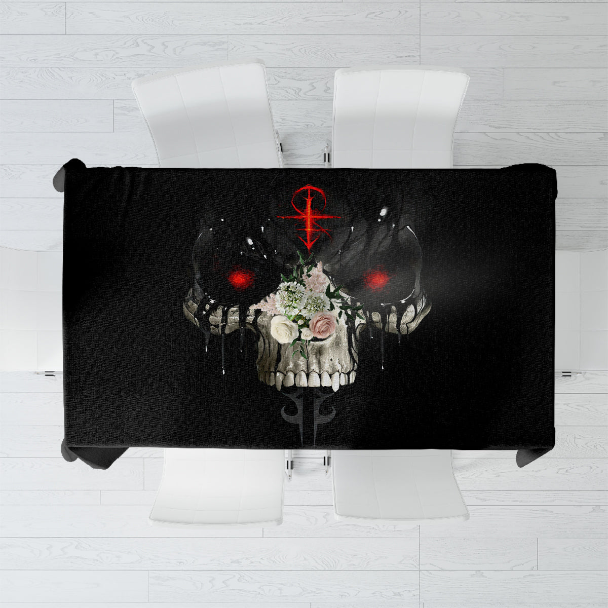 Skull Tablecloth Black Reaper - Wonder Print Shop