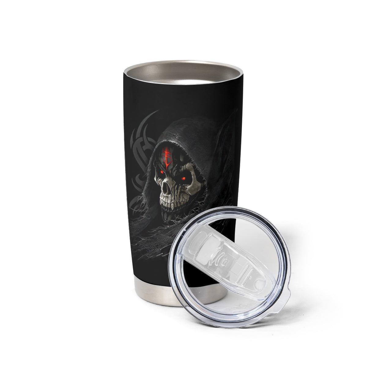 Skull Tumbler Cup Black Reaper - Wonder Print Shop
