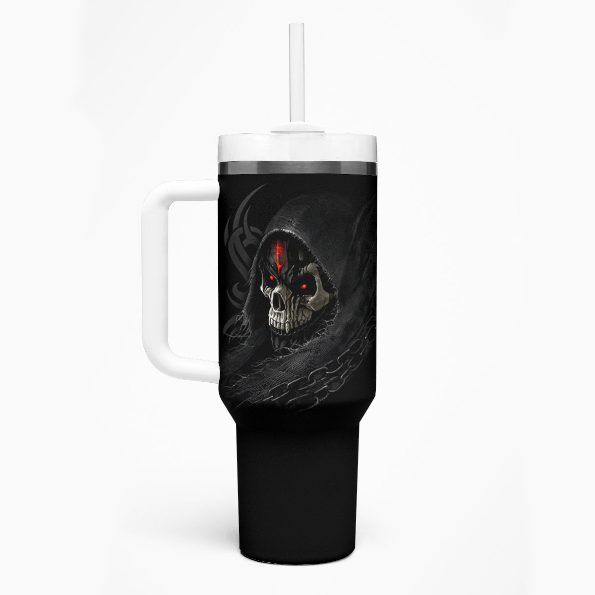 Skull Tumbler With Handle Black Reaper - Wonder Print Shop