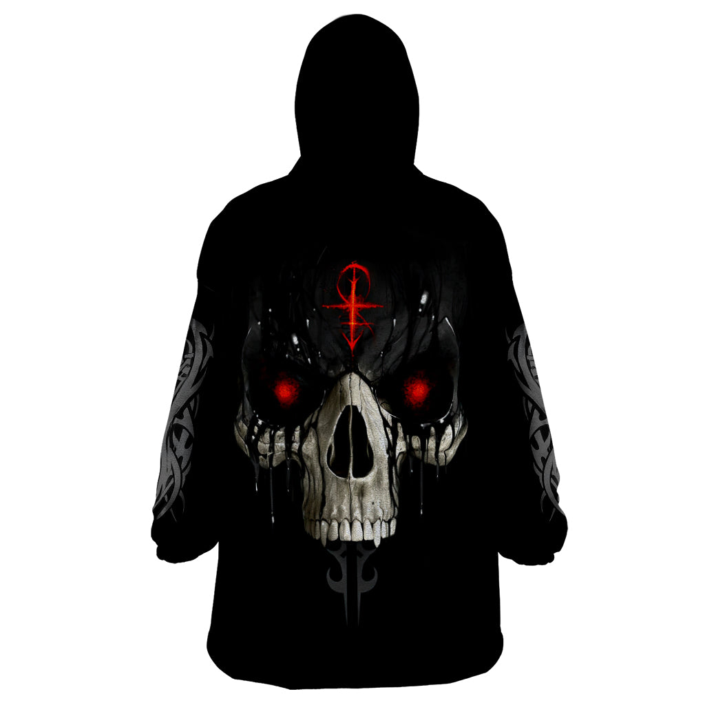 Skull Wearable Blanket Hoodie Black Reaper - Wonder Print Shop