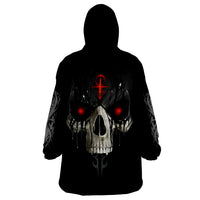 Skull Wearable Blanket Hoodie Black Reaper - Wonder Print Shop