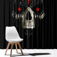 Skull Window Curtain Black Reaper - Wonder Print Shop
