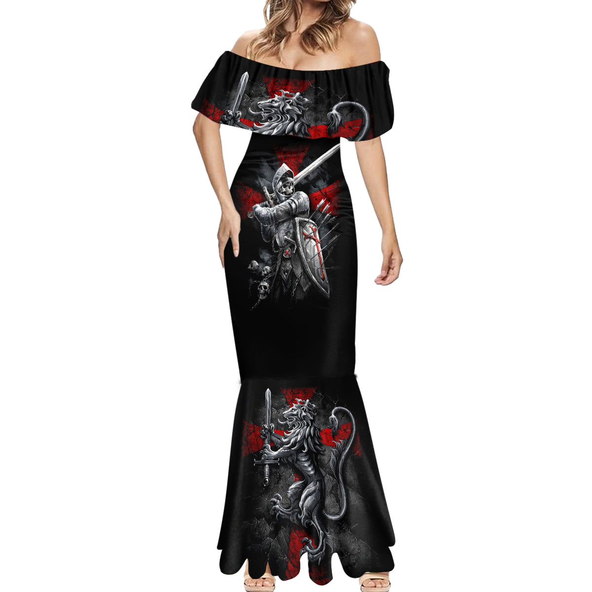 Skull Mermaid Dress Death Skull Crusader - Wonder Print Shop