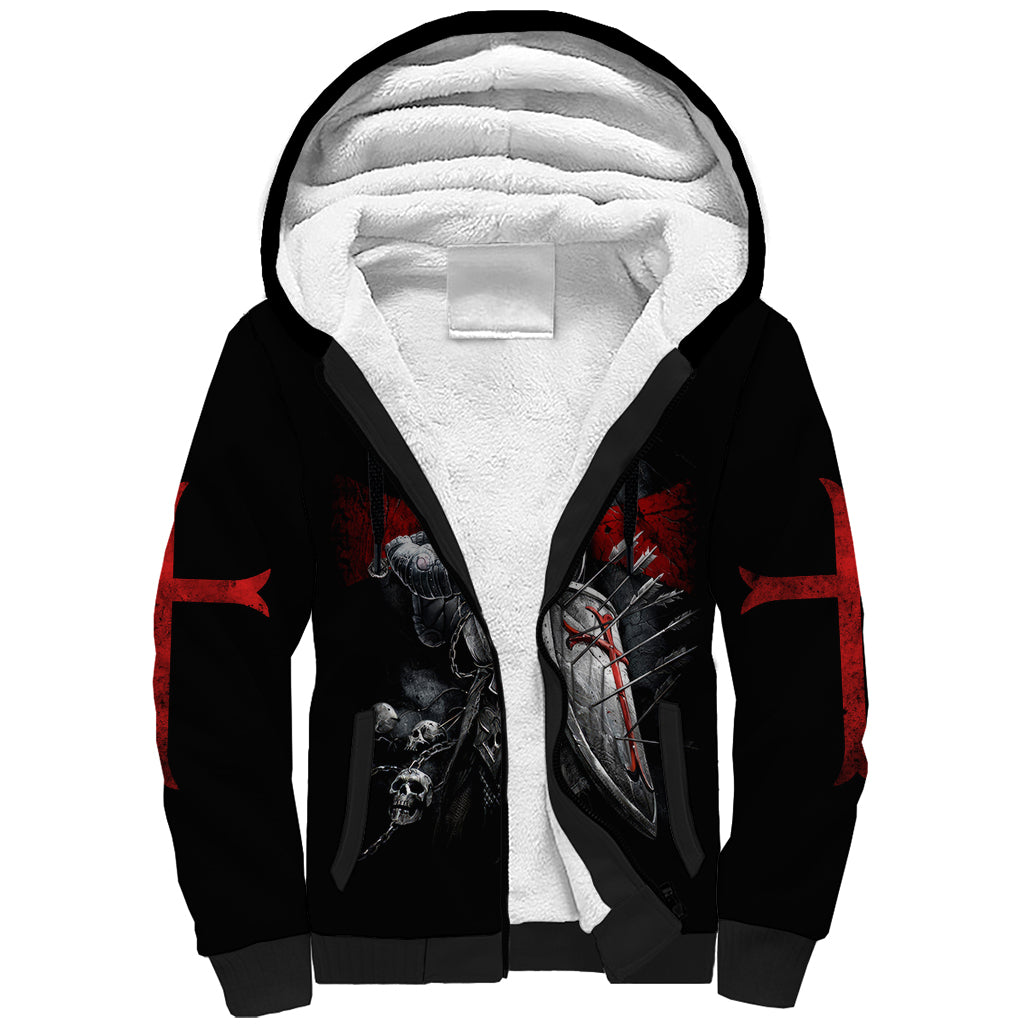 Skull Sherpa Hoodie Death Skull Crusader - Wonder Print Shop