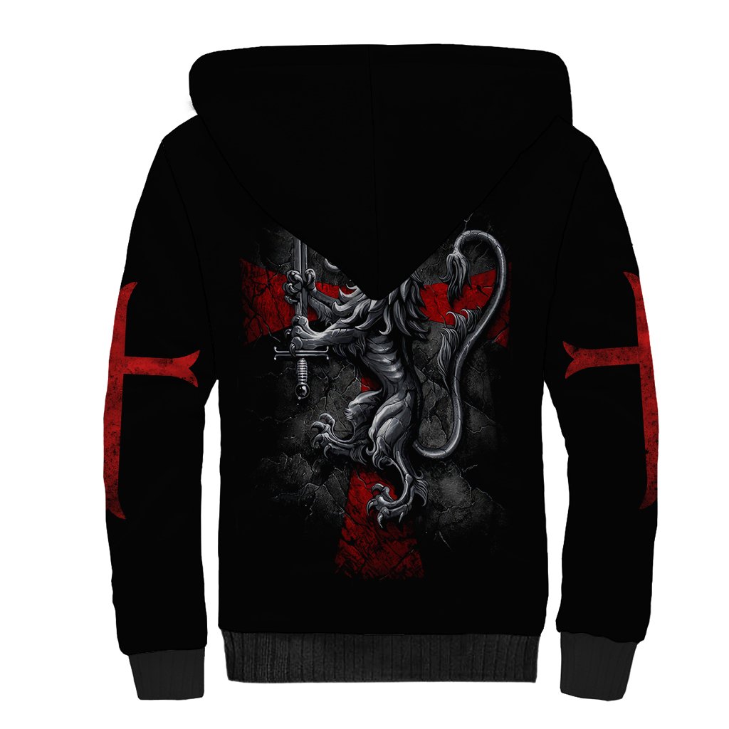 Skull Sherpa Hoodie Death Skull Crusader - Wonder Print Shop