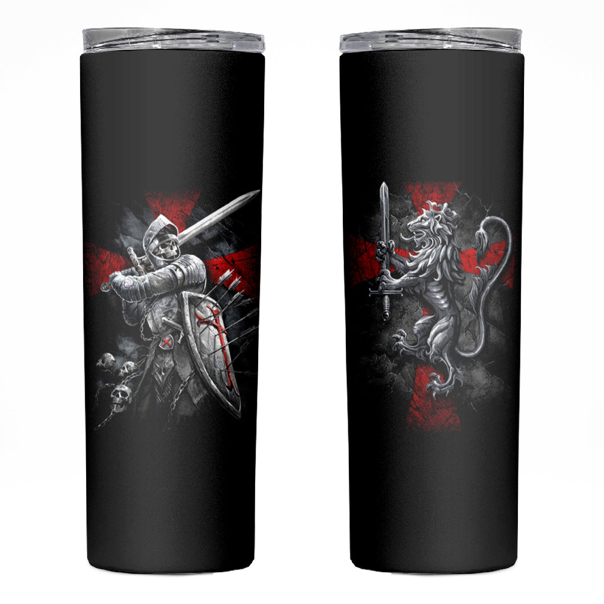Skull Skinny Tumbler Death Skull Crusader - Wonder Print Shop
