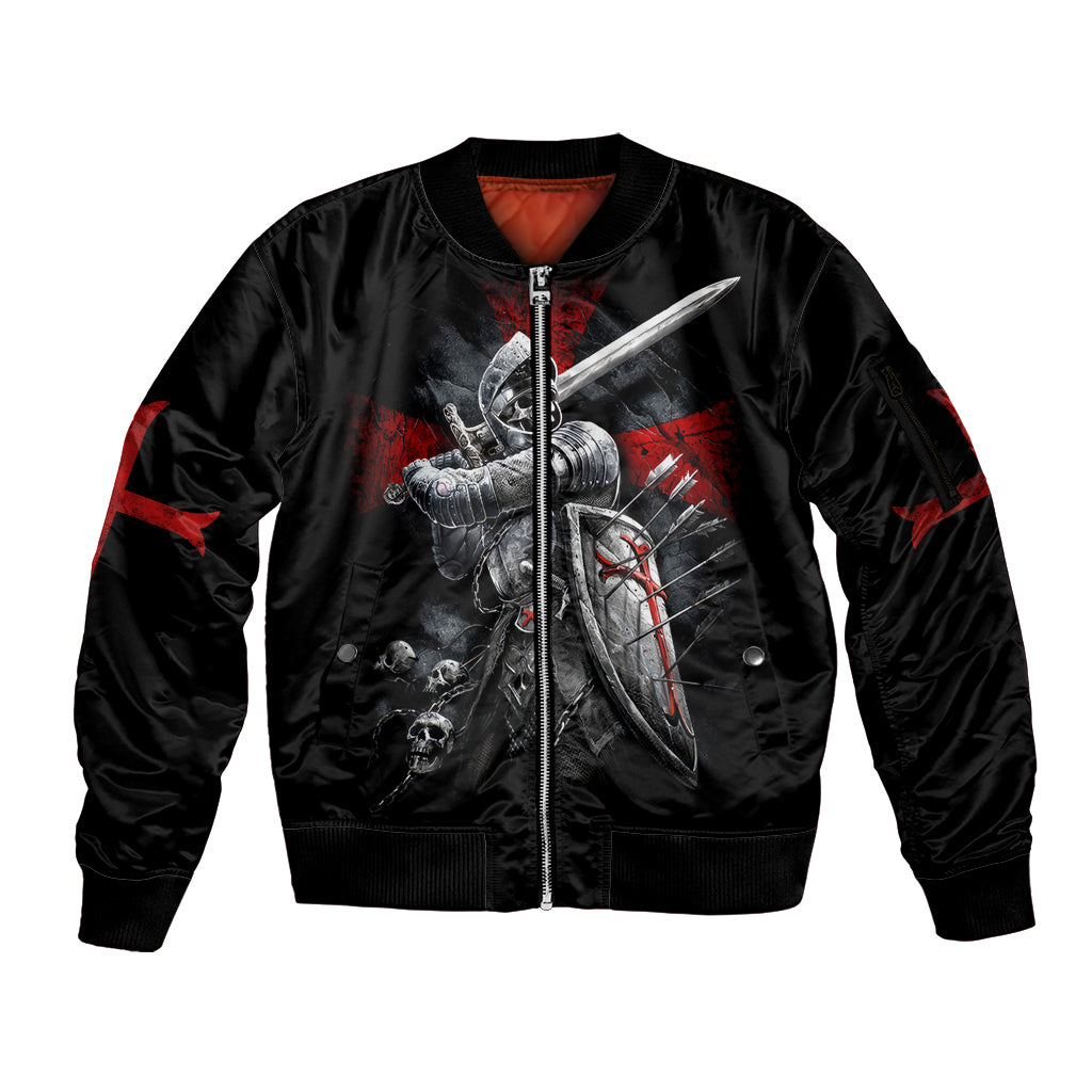 Skull Sleeve Zip Bomber Jacket Death Skull Crusader - Wonder Print Shop