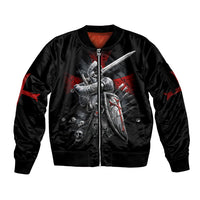 Skull Sleeve Zip Bomber Jacket Death Skull Crusader - Wonder Print Shop
