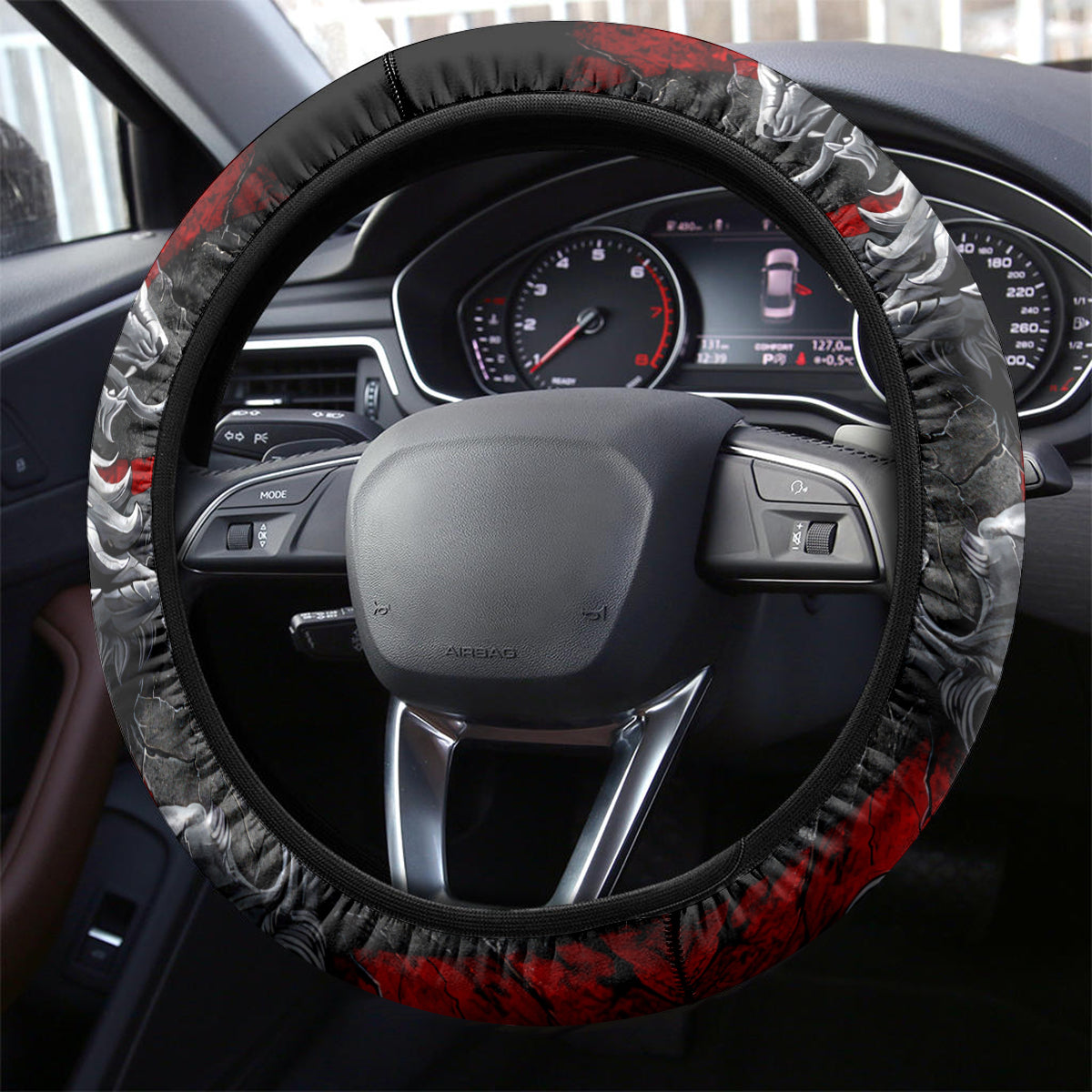Skull Steering Wheel Cover Death Skull Crusader - Wonder Print Shop