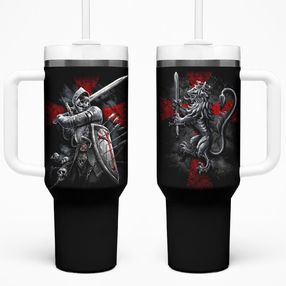 Skull Tumbler With Handle Death Skull Crusader - Wonder Print Shop