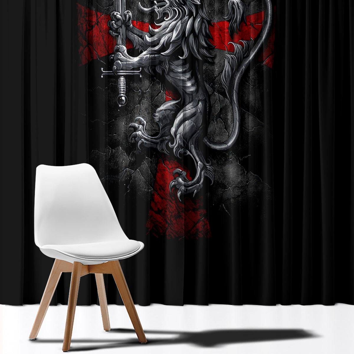 Skull Window Curtain Death Skull Crusader - Wonder Print Shop