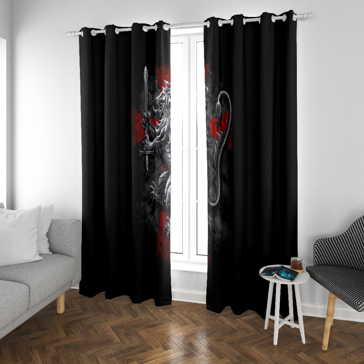 Skull Window Curtain Death Skull Crusader - Wonder Print Shop