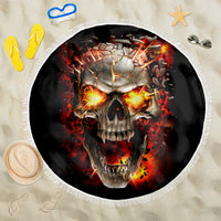 Skull Beach Blanket Fire Skull Tattoo Scream - Wonder Print Shop