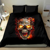 Skull Bedding Set Fire Skull Tattoo Scream - Wonder Print Shop
